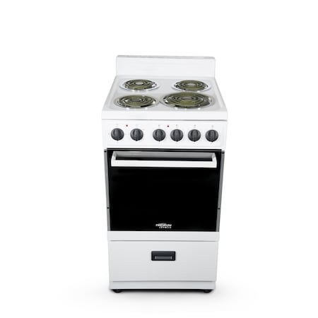 Premium Levella 20" 4-Burner Electric Stove in White  PRE2025GW